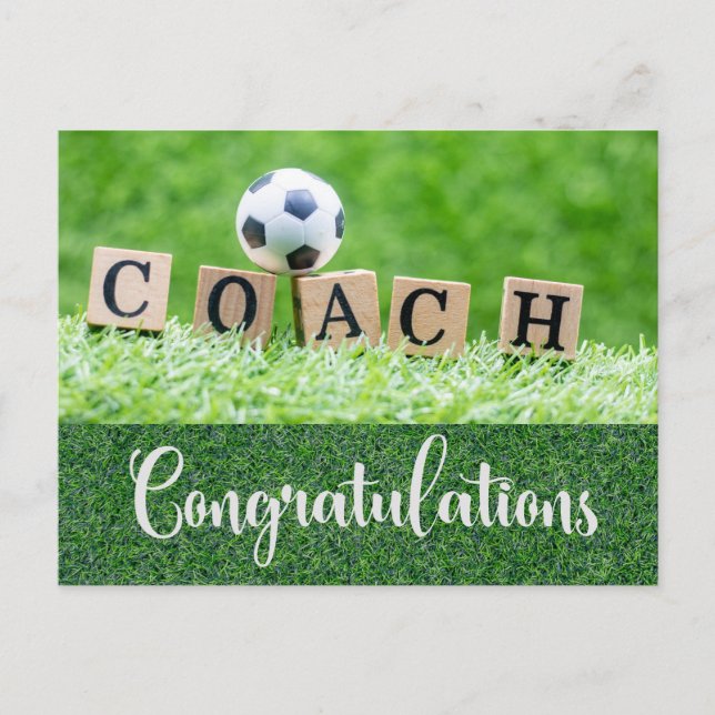 Carte Félicitations de Football pour Coach avec ba (Devant)