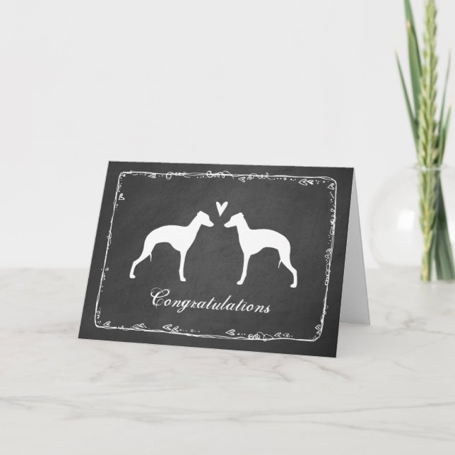 Carte Félicitations de mariage avec silhouettes de Lévri (Devant)