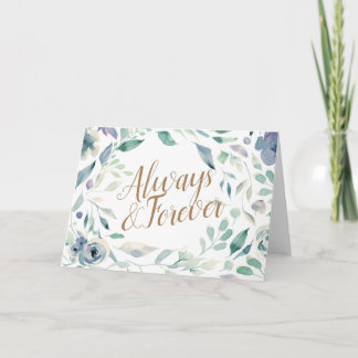 Carte Félicitations de mariage floral aquarelle lavande