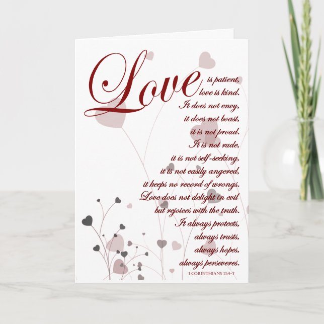 Carte Félicitations de mariage L'amour est Écriture (Devant)