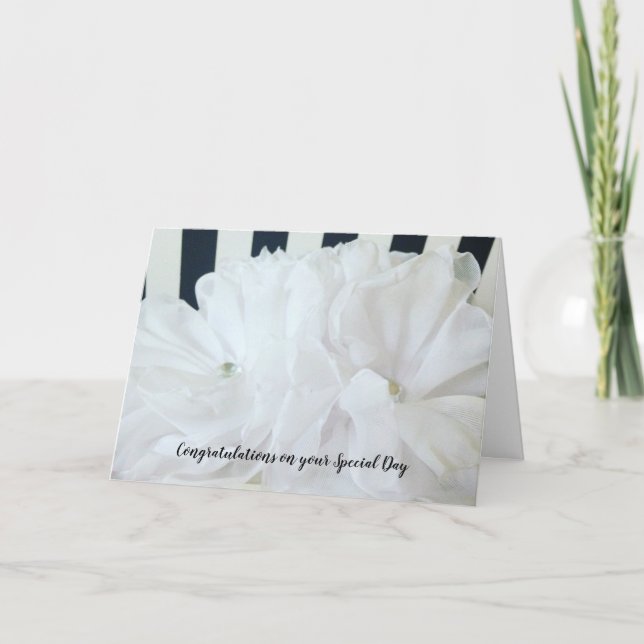 Carte Félicitations de mariage noir et blanc (Devant)