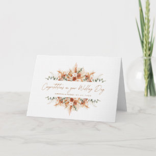 Carte Félicitations de mariage personnalisées Terracotta