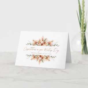 Carte Félicitations de mariage personnalisées Terracotta