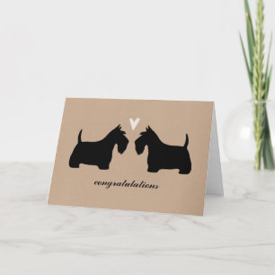 Carte Félicitations de mariage pour Terriers Écossais