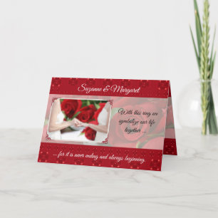 Carte Félicitations de Mariages lesbiennes avec Red Rose