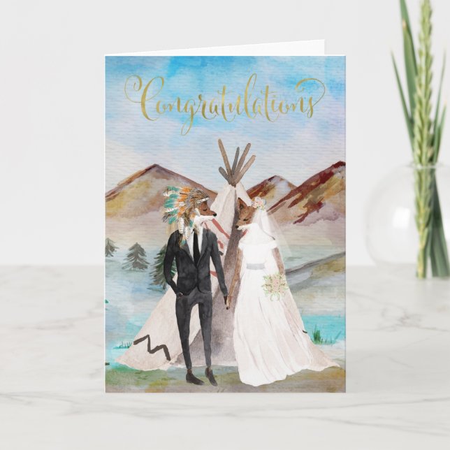 Carte Félicitations de Natif américain sur votre mariage (Devant)