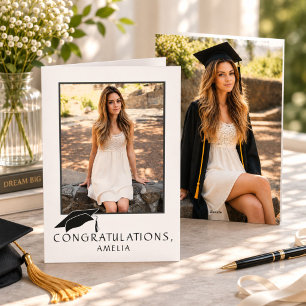 Carte Félicitations de remise de diplômes simple et mode