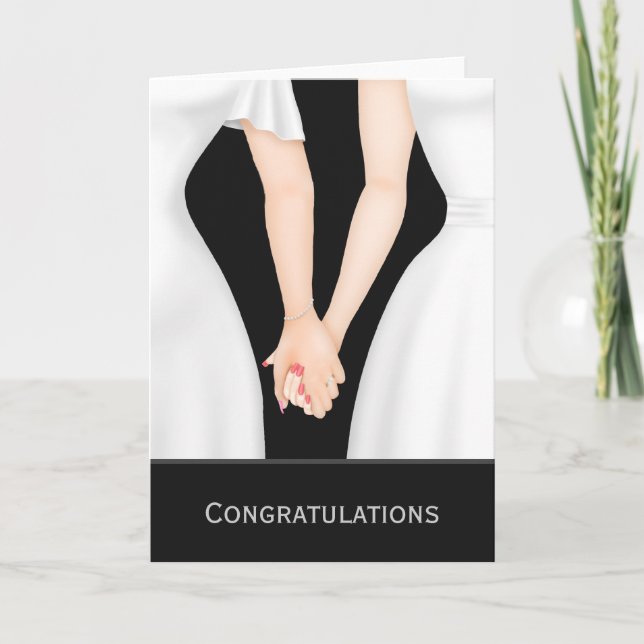 Carte Félicitations Deux Mariées En Robe Mariage (Devant)