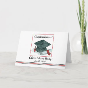 Carte Félicitations Diplôme de Casquette diplômé Nom per