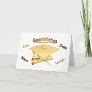 Carte Félicitations Diplôme de casquette d'or de la cart