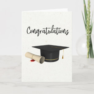 Carte Félicitations Diplôme de fin d'études Casquette de