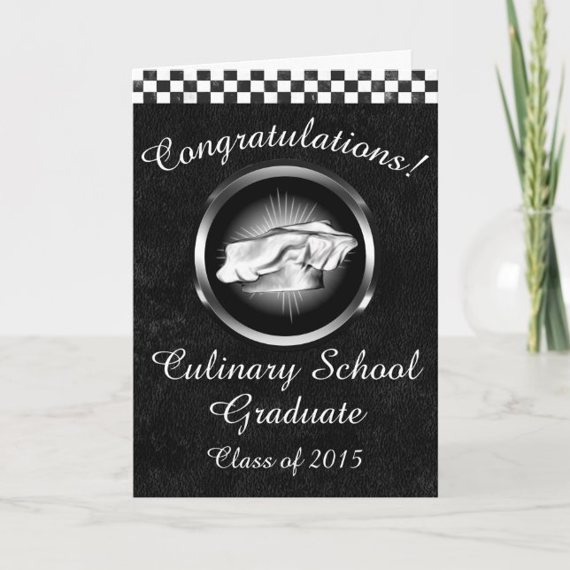 Carte Félicitations Diplômé de l'école culinaire (Devant)