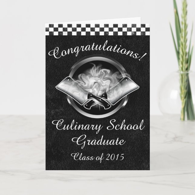 Carte Félicitations Diplômé de l'école culinaire (Devant)