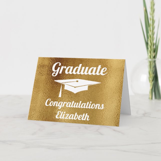 Carte Félicitations Diplôme d'Or Moderne (Devant)