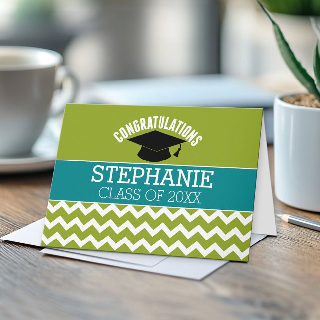 Carte Félicitations Diplômé - Graduation personnalisée (Custom, Personalized Graduation Congratulations - Folded Greeting Card)