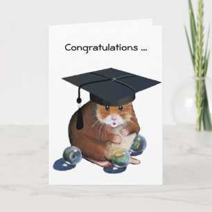 Carte Félicitations Diplômé : Hamster : Tous les marbres