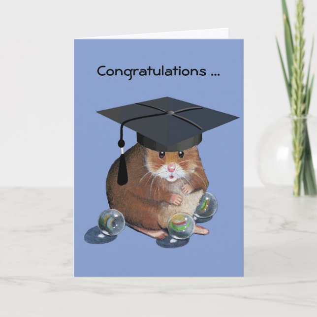 Carte Félicitations Diplômé : Hamster : Tous les marbres (Devant)