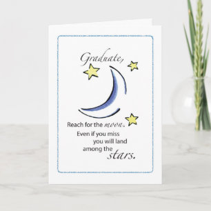Carte Félicitations, Diplômé, Lune et étoiles