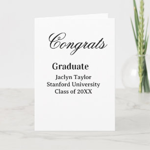Carte Félicitations diplôme nom université nom promotion