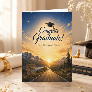 Carte Félicitations Diplômé Nouveaux Horizons Attendent 