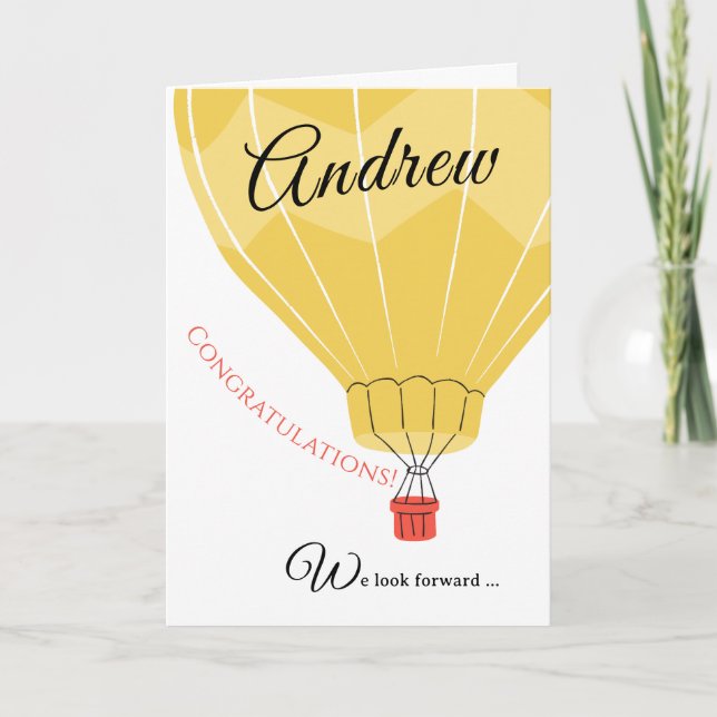 Carte Félicitations Diplômé ou Prix Hot Air Balloon (Devant)
