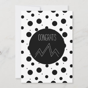Carte Félicitations diplômé points monochromes montagne 