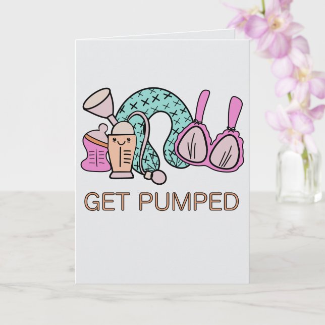 Carte Félicitations Drôle Obtenez Pumped Mignonne Baby s (Orchidée)