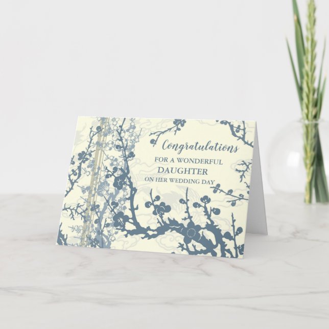 Carte Félicitations du jour de mariage de la fille de Fl (Devant)