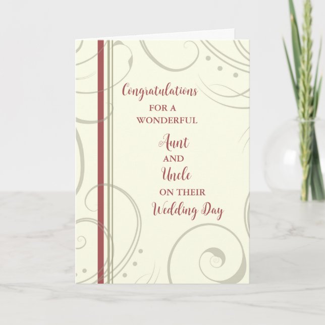 Carte Félicitations du jour de mariage de Tante et Oncle (Devant)