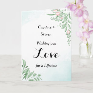 Carte Félicitations du Mariage Dusty Blue Eucalyptus