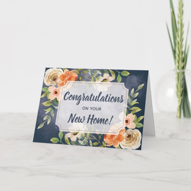 Carte Félicitations élégantes pour votre nouvelle maison (Devant)