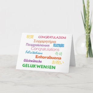 Carte Félicitations en plusieurs langues
