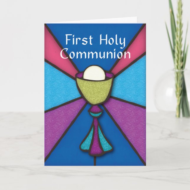 Carte Félicitations et bénédictions de la première commu (Devant)
