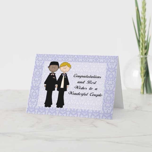 Carte Félicitations et meilleurs voeux Gay Homme Mariage (Devant)