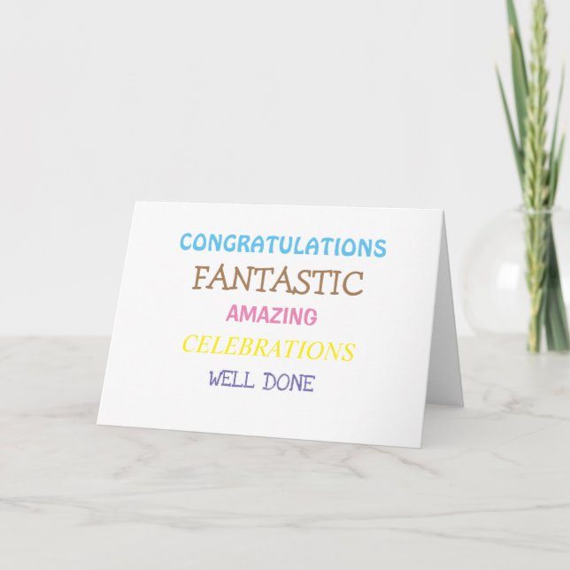 Carte Félicitations Fantastic (Devant)