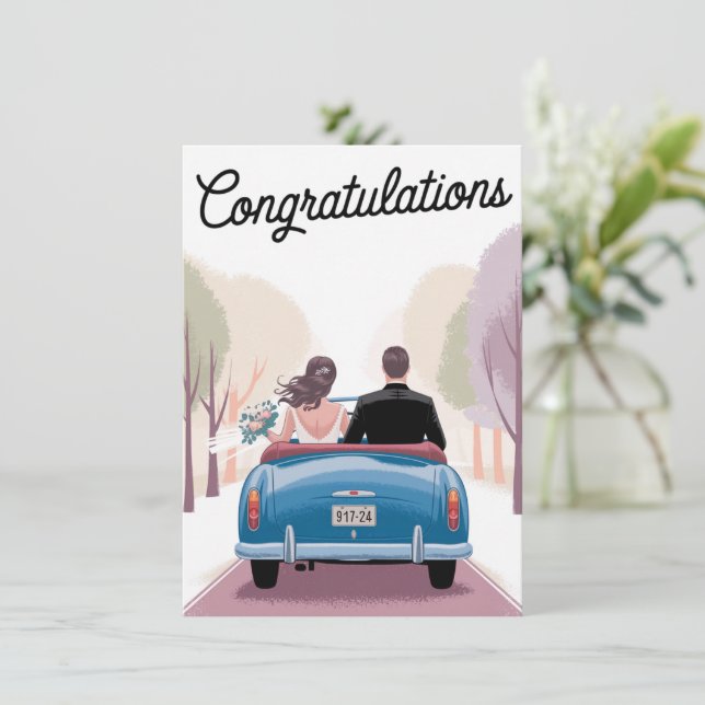 Carte Félicitations Femme mariage mariée Cadeau de maria (Debout devant)