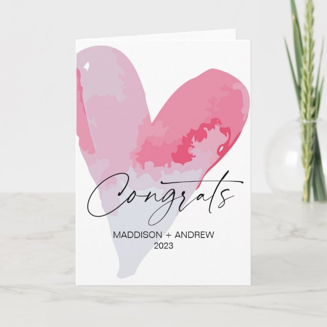 Carte Félicitations Fiançailles Mariage Coeur cadeau (Devant)