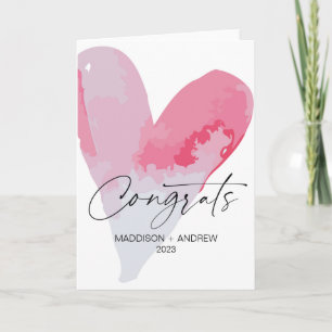 Carte Félicitations Fiançailles Mariage Coeur cadeau