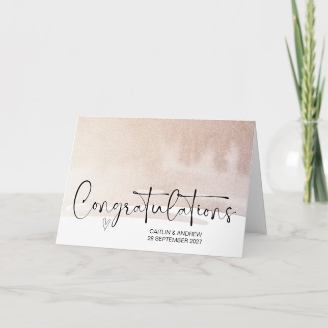Carte Félicitations Fiançailles Mariage Groom Car (Devant)