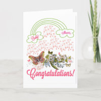 Carte Félicitations Fille baby shower