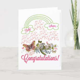 Carte Félicitations Fille baby shower