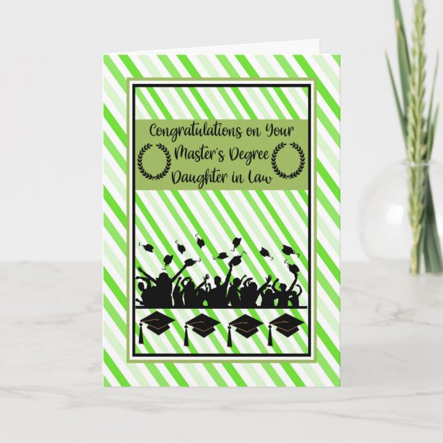 Carte Félicitations Fille en droit sur la maîtrise (Devant)