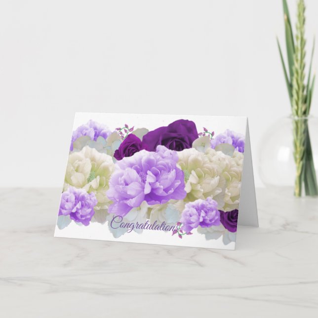Carte Félicitations Floral Mariage Card (Devant)