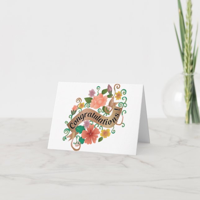 Carte Félicitations Florales (Devant)
