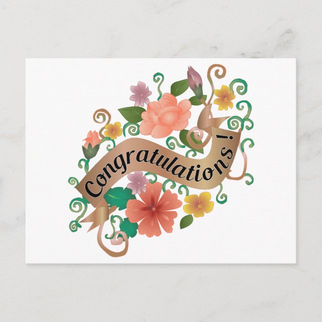 Carte Félicitations Florales (Devant)