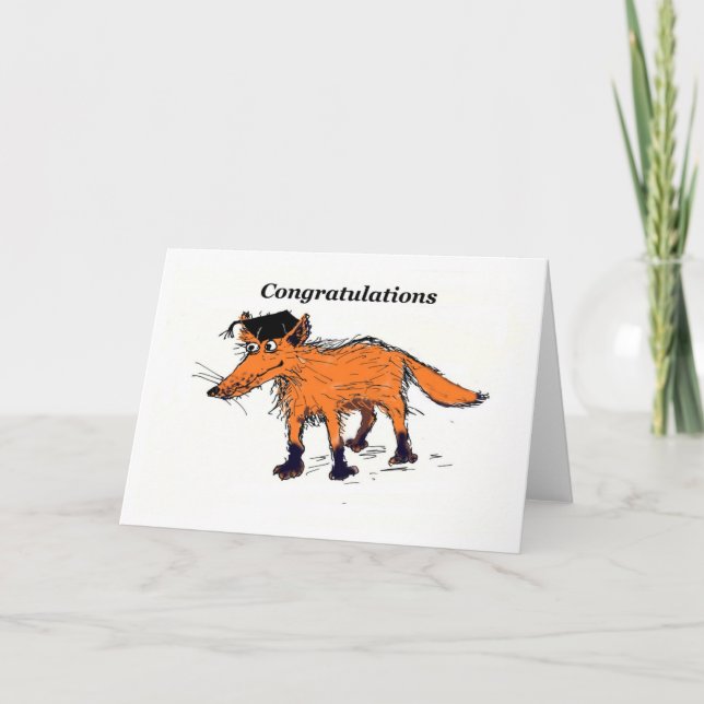 Carte félicitations fox (Devant)