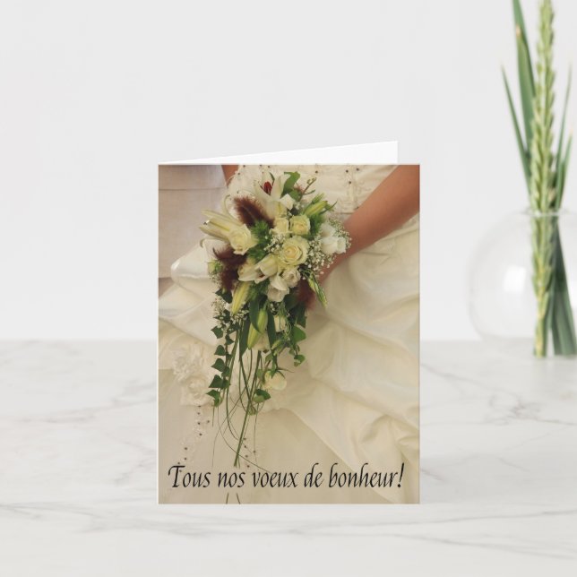 Carte félicitations françaises pour le jour du mariage (Devant)