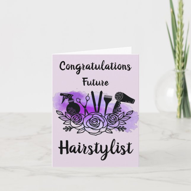 Carte Félicitations Future Hairstyliste (Devant)