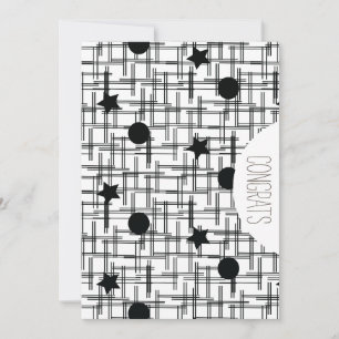 Carte Félicitations Grad Abstrait Monochrome Étoiles