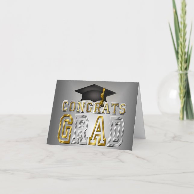 Carte Félicitations Grad Grad Grad Grad - Black Silver G (Devant)